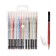 Set of gel pens 12 colors, striped silver body, in a blister on the button