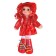 Soft toy "Doll", in a leather sundress and hat, Mix color