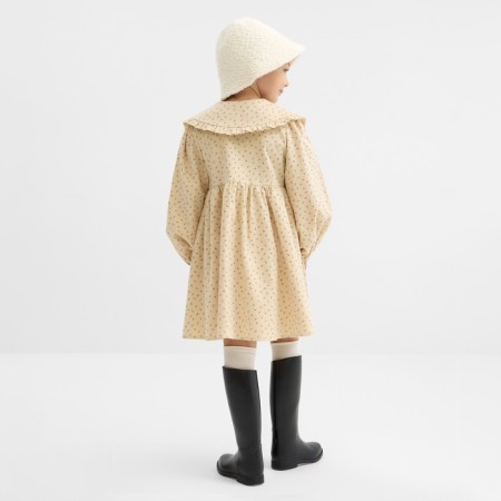 Платье для девочки из фланели KAFTAN размер 28 (86-92 см), бежевый-3
