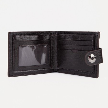 Male purse on a magnet, department for bills, for maps, for coins, brown color-2