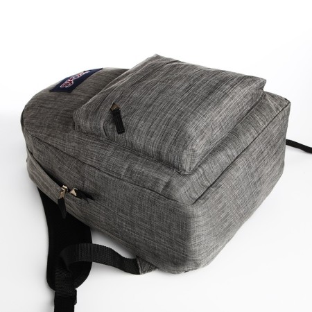 School backpack of textiles with lightning, external pocket, gray color-4
