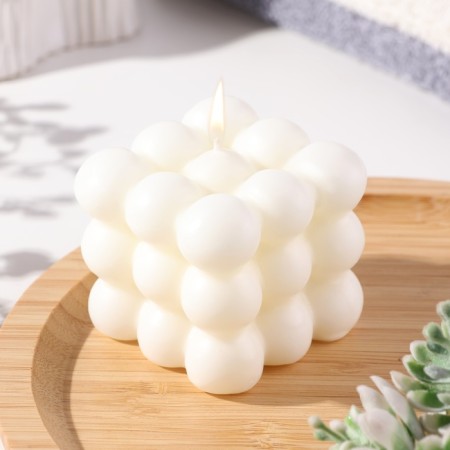 Figure Aromatic candle "Babb cube", 5.5x6 cm, coconut