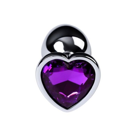Anal plug with the Toyfa Metal rhinestone, silver, amethyst, 7 cm, d = 2.7 cm-3