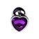 Anal plug with the Toyfa Metal rhinestone, silver, amethyst, 7 cm, d = 2.7 cm