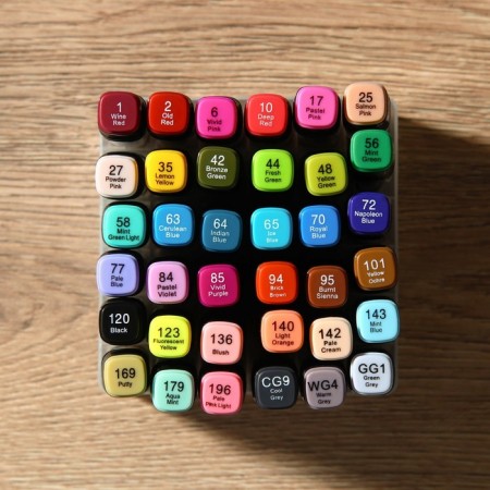 MARKERS for sketching 2 third-party, 36 colors Main Colors, warm-3