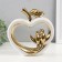 Souvenir ceramics "Two birds on an apple" White with gold 7x22x22.5 cm