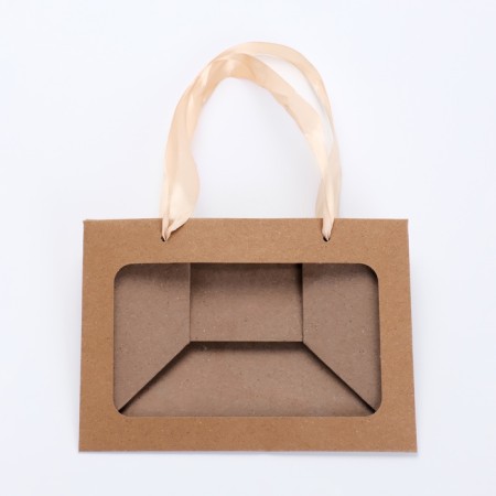Gift package with a wide bottom and window 20 × 14 × 13.2 cm, craft-4