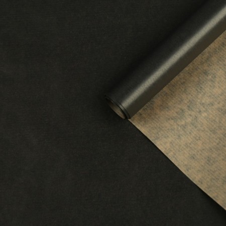 Paper for decor and floristry, craft, “black amber”, black, plain, one -sided, roll 1 pc., 0.7 x 10 m