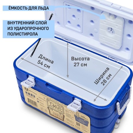 Thermal container "Arctic", 40 l, 64 x 35 x 35.5 cm, blue-1