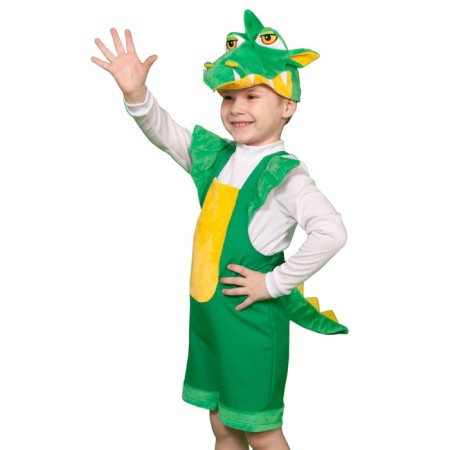 Green Dragon suit, plush: hat, semi-combines, 3-6 years old, height 92-122 cm