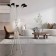 The floor lamp "5 clubs" 65 × 170 cm, 5 × 10 watts, aluminum, plastic, glow warm white