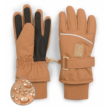 Children's gloves, size 17-18, ocher color