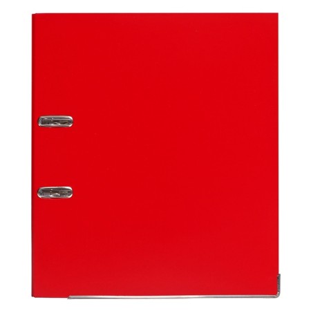 A4, 50 mm, calligrata, PVC, embossing "flax", metal edging, pocket for a spine, assembled, red, mix-6