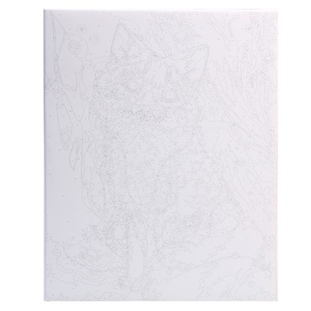 Picture on numbers on a canvas with a subframe "Fox in Girland", 40 x 50 cm-2
