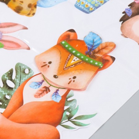 Plastic sticker multi -layer "Indians animals" 50x35 cm-1
