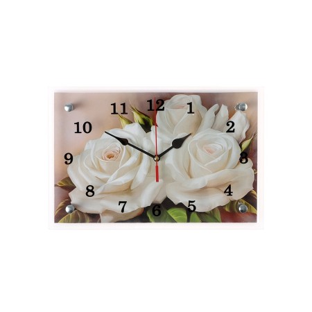 Carty clock is wall-mounted, interior "roses", silent, 30 x 20 cm-3