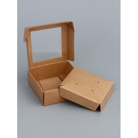 Jewelry box with PVC window 8 x 8 x 3 cm, craft-2