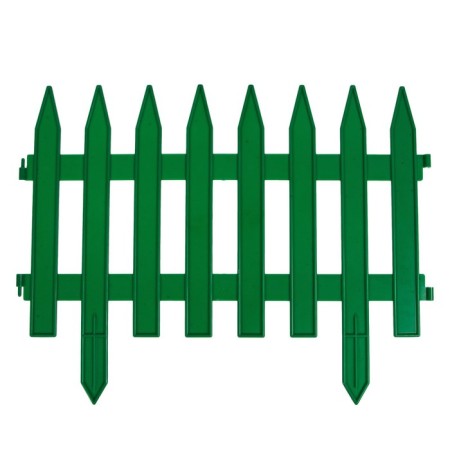 Decorative fence, 35 × 210 cm, 5 sections, plastic, green, Gotika, Greengo-7