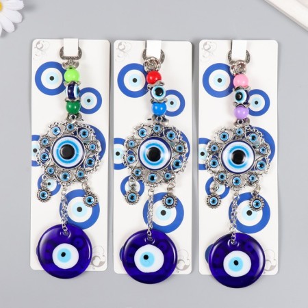 Suspension from the evil eye "Flower - Eyes and hearts" 21 cm mix-4