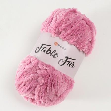 Yarn "Fable Fur" 100% micropoliester 100m/100g (973 pink)-1