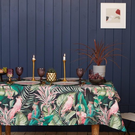 Tropical Parrots 149x220cm tablecloth tablecloth, 100% cotton, sarzha 190 g/m2