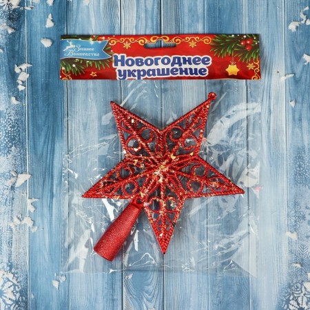 Tips "Zvezda" of the monogram in the frame of shine, 13x16 cm, red-1