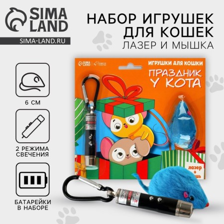 Toy for cats laser+mouse "Holiday at the cat"