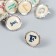 Brads for scrapbooking "English alphabet" set 10 pcs 1.5 cm