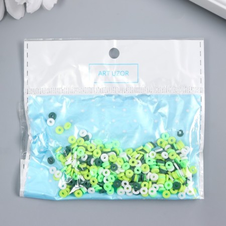 Beads for PVC Creativity "Green Rings" set ≈ 330 pcs 0.1x0.4x0.4 cm-2