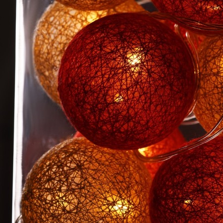 Garland “thread” 5 m with nozzles “Red-golden”, ip20, transparent thread, 20 LED, glow warm white, 220 V-10