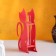 Wooden Kashpo 13 × 5.2 × 24.5 cm with 1 flask "cat", pink give beautifully