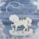 Christmas tree decoration "Horse on the stand" 10x10 cm, white