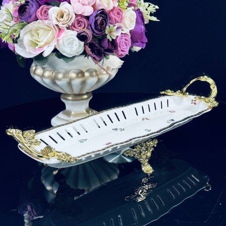 Lenardi "Coji" dish, on legs with handles, 33 cm