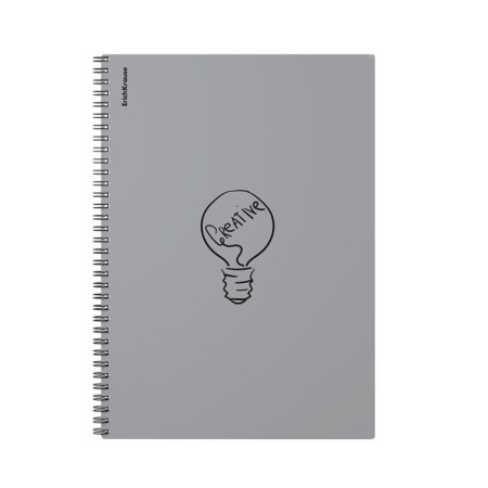 A4 notebook 80 sheets, a cage on a spiral, erichkrause, "Life style" plastic cover silver-1