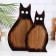 A set of cutting boards from an oak "cat" 2 pcs