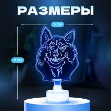 Светильник "Хаски" LED RGB 6 цветов от батареек LR1130, 3шт 7х10,5 см RISALUX