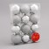 Set of balls plastic D-5 cm, 12 pcs "glossy shine" silver