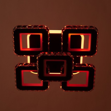 Luer with PDU "Mia" 5XLED 150W 3000-6000K RGB black 38x38x14cm-5