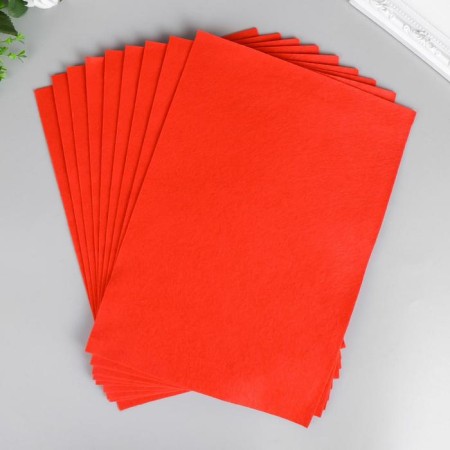 Soft felt "red" 1 mm (set of 10 sheets) A4 format format-2