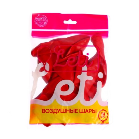 Latex ball 12 ", pastel, set 12 pcs., Red color-3