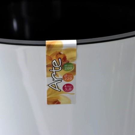 Kashpo for flowers with an insert "Arte", 5 l, white-black color-4