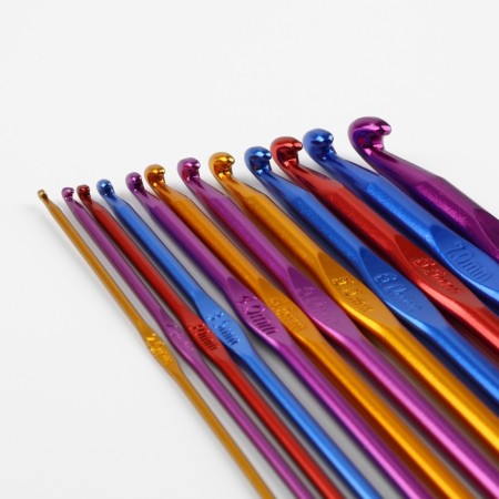 A set of hooks for knitting, d = 2-8 mm, 14.5 cm, 12 pcs, color colorful color-5