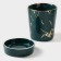 Ceramic stand for Gold cutlery, 10.5 × 10.5 × 13 cm, green color