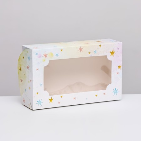 Folding box with a window for marshmallows "Festive candles", 25 x 15 x 7 cm-1