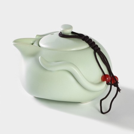 A set for the tea ceremony Ceramic “Tyasitsa”, 8 objects: a kettle of 120 ml, 4 PIALA 50 ml, napkin, forceps, stand-5