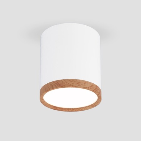 Ceiling accent light (SPOT) ELEKTROSTANDARD, DLR024 DL LED 6 W, 68x68x7 mm, IP20, white matte/light oak color