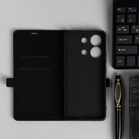 Borasco Book Case for Xiaomi Redmi Note 13 4G, black-1