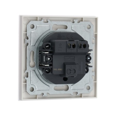 Tot Matte Glass switch, 10 a, 1 cl., Hidden, glass, white-3