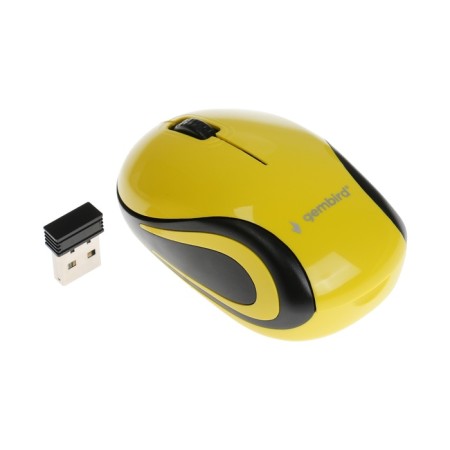 Mouse Gembird MusW-615, wireless, optical, 1200 dpi, 1xaaa, USB, yellow