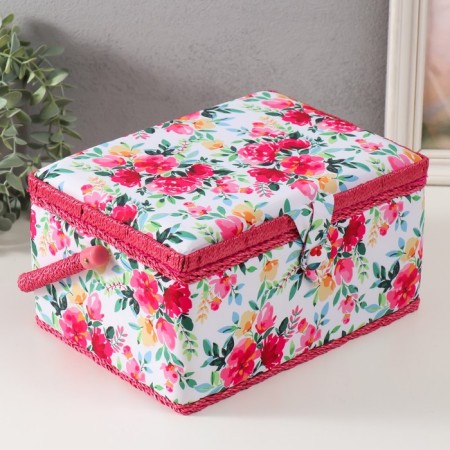 Casket for needlework "Watercolor flowers" 19x26x14.5 cm